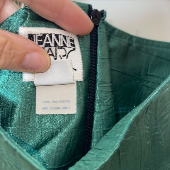 Jeanne Marc Vintage Womens Top & Pants Set Size XS Green Satin Fabric Polyester - Picture 8 of 12